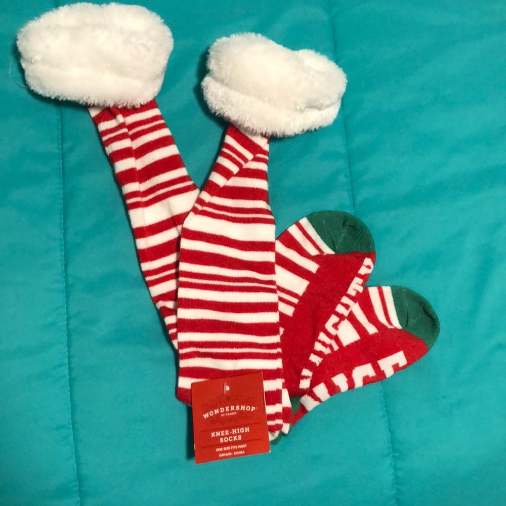 Brand new Christmas knee high fun socks